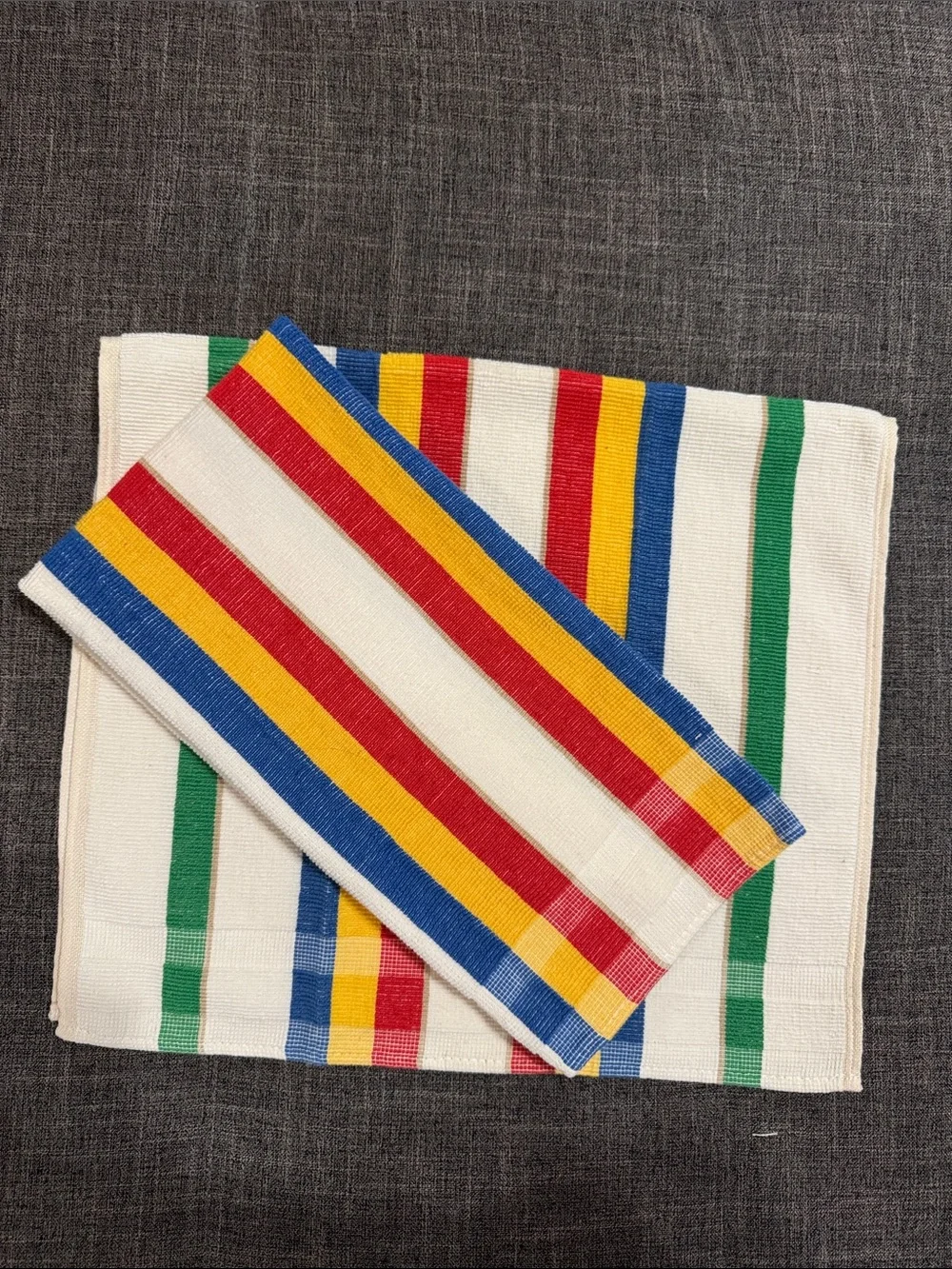 Vintage Ritz Made in USA Striped Cotton Towels Set of 2 Frederick & Nelson